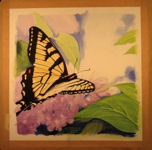Tiger Swallowtail Painting Progress Four